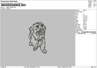 Dog Outline 2008 Embroidery File 6 sizes