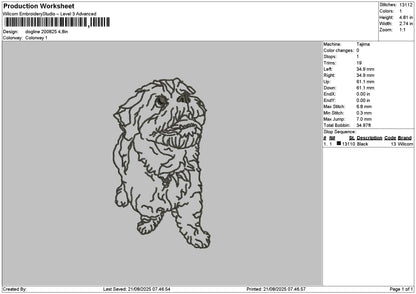Dog Outline 2008 Embroidery File 6 sizes