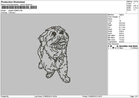 Dog Outline 2008 Embroidery File 6 sizes