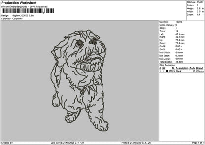 Dog Outline 2008 Embroidery File 6 sizes