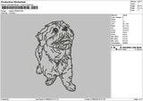 Dog Outline 2008 Embroidery File 6 sizes