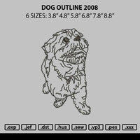 Dog Outline 2008 Embroidery File 6 sizes