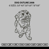 Dog Outline 2008 Embroidery File 6 sizes