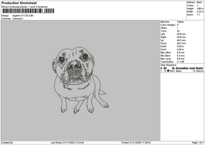 Dogline 2111 Embroidery File 6 sizes