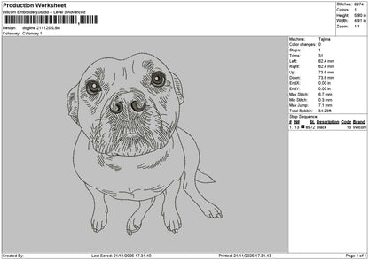 Dogline 2111 Embroidery File 6 sizes