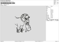 Dog Line 2210 Embroidery File 6 sizes