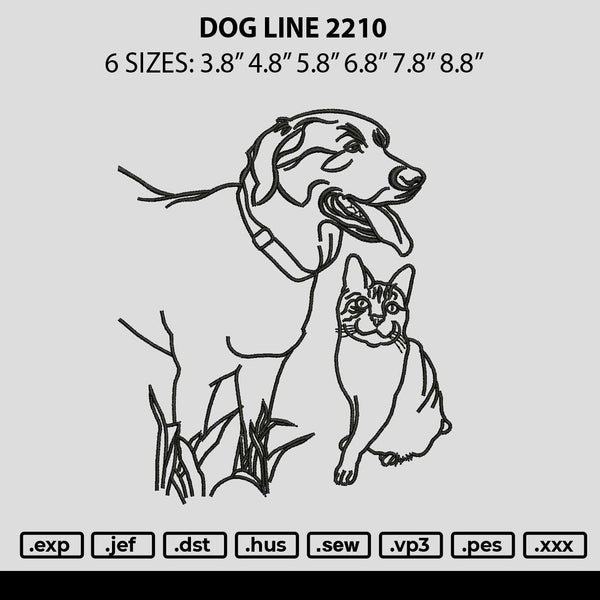 Dog Line 2210 Embroidery File 6 sizes