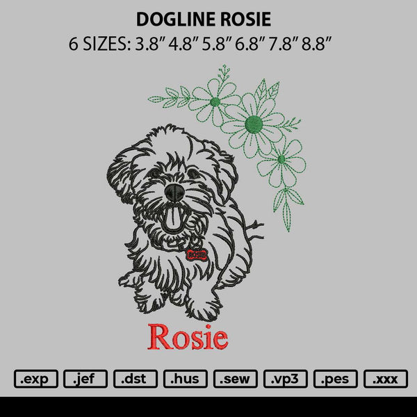Dogline Rosie Embroidery File 6 sizes