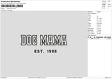 Dog Text 2511 Embroidery File 6 sizes