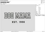 Dog Text 2511 Embroidery File 6 sizes