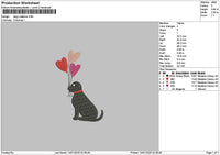Dog Ballons Embroidery File 6 sizes