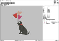 Dog Ballons Embroidery File 6 sizes