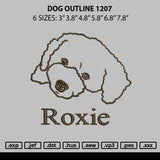 Dog Outline 1210 Embroidery File 6 sizes