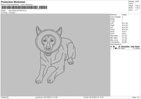 Dog Outline 0312a Embroidery File 6 sizes