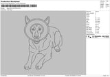 Dog Outline 0312a Embroidery File 6 sizes