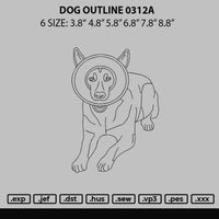 Dog Outline 0312a Embroidery File 6 sizes