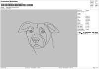 Dog Outline 0312b Embroidery File 6 sizes