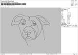 Dog Outline 0312b Embroidery File 6 sizes