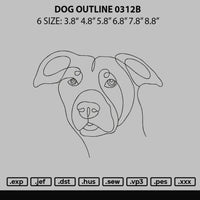 Dog Outline 0312b Embroidery File 6 sizes