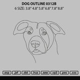 Dog Outline 0312b Embroidery File 6 sizes