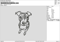 Dog Outline 0711 Embroidery File 6 sizes