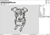 Dog Outline 0711 Embroidery File 6 sizes