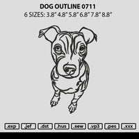 Dog Outline 0711 Embroidery File 6 sizes