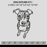 Dog Outline 0711 Embroidery File 6 sizes