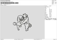 Dog Outline 2502 Embroidery File 6 sizes