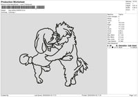 Dog Outline 2502 Embroidery File 6 sizes