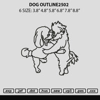 Dog Outline 2502 Embroidery File 6 sizes