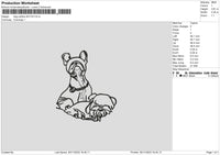 Dog Outline 2911 Embroidery File 6 sizes