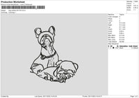 Dog Outline 2911 Embroidery File 6 sizes