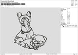 Dog Outline 2911 Embroidery File 6 sizes