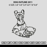 Dog Outline 2911 Embroidery File 6 sizes