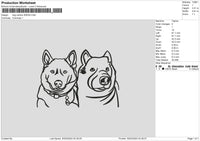 Dog Outline 3024 Embroidery File 6 sizes