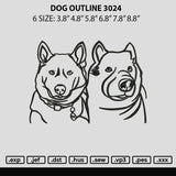 Dog Outline 3024 Embroidery File 6 sizes