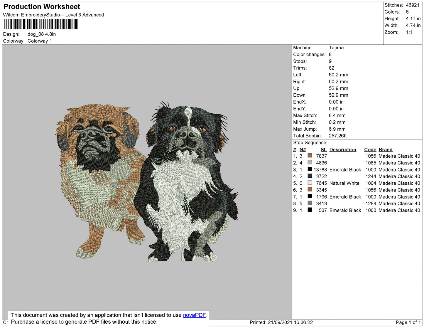 Dogs 001 Embroidery File 4 size