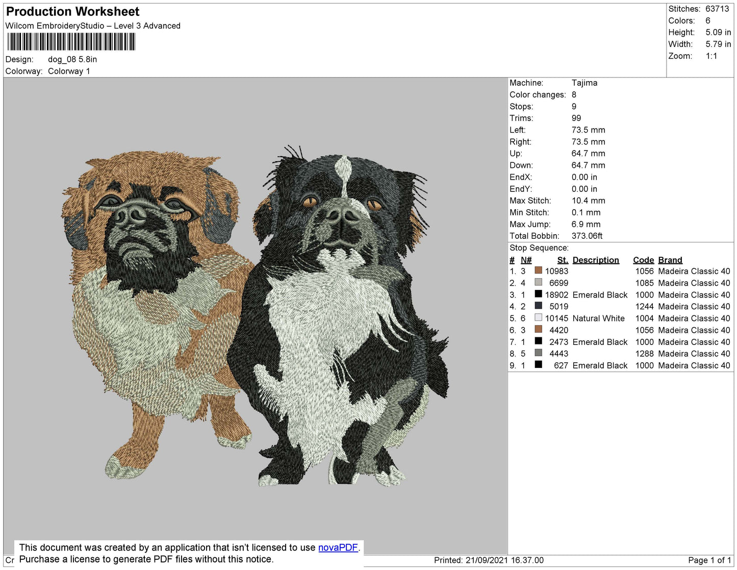 Dogs 001 Embroidery File 4 size
