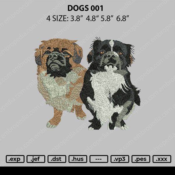 Dogs 001 Embroidery File 4 size