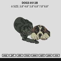 Dogs 0512b Embroidery File 6 sizes