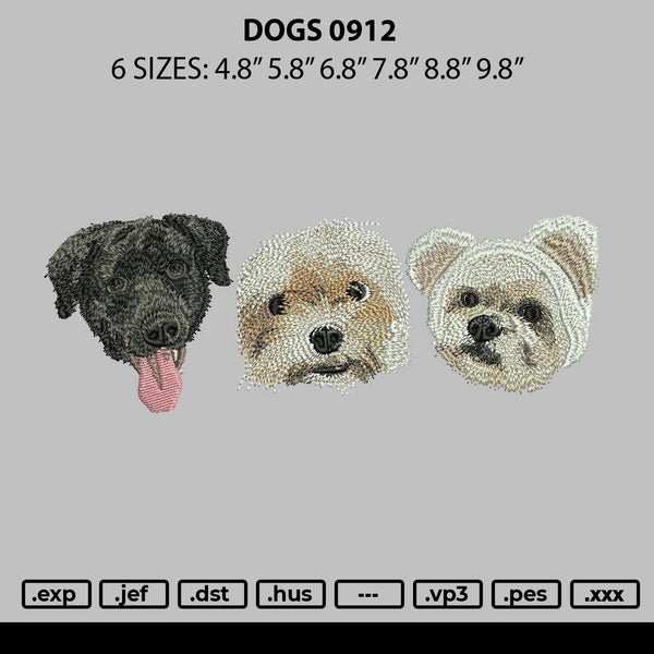 Dogs 0912 Embroidery File 6 sizes