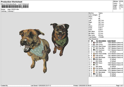 Dogs 1202c Embroidery File 6 sizes