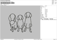 Dog Line 2311 Embroidery File 6 sizes