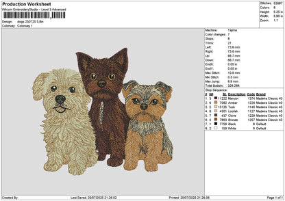 Dogs 2507 Embroidery File 6 sizes