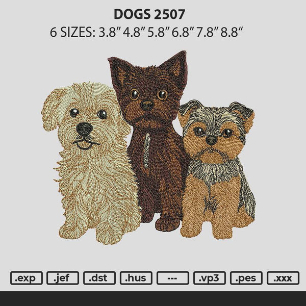 Dogs 2507 Embroidery File 6 sizes