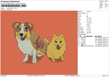 Dogs 3024 Embroidery File 6 sizes