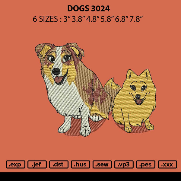 Dogs 3024 Embroidery File 6 sizes