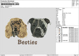 Dogs Besties Embroidery File 6 sizes