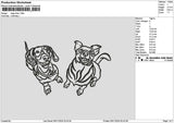 Dogs Lines Embroidery File 6 sizes